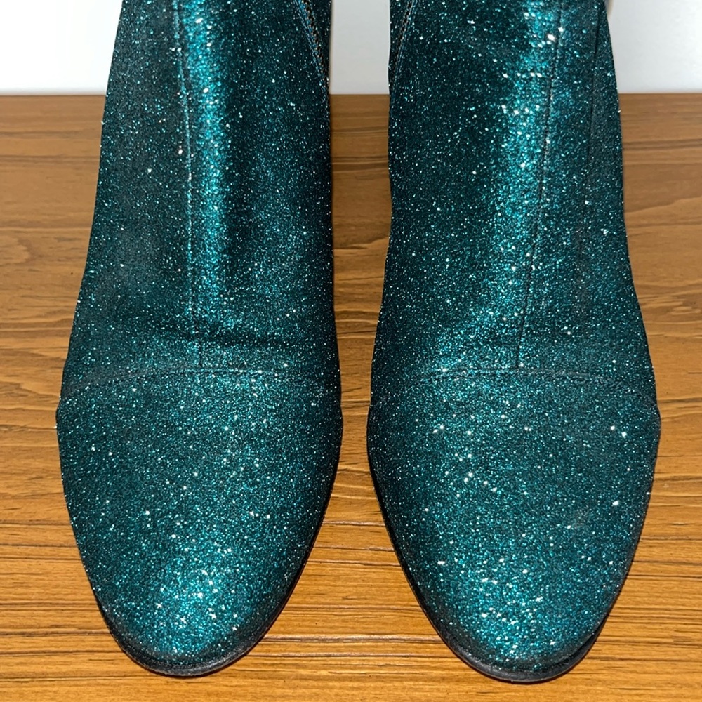 Dries Van Noten Ikat Glitter Block Heel Bootie Boots - Picture 6 of 16